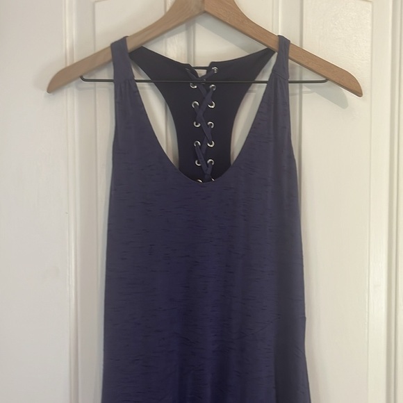 Anthropologie x Maeve | Melanie Jersey Knit Maxi Dress Lace Up Racerback Small - Picture 5 of 12